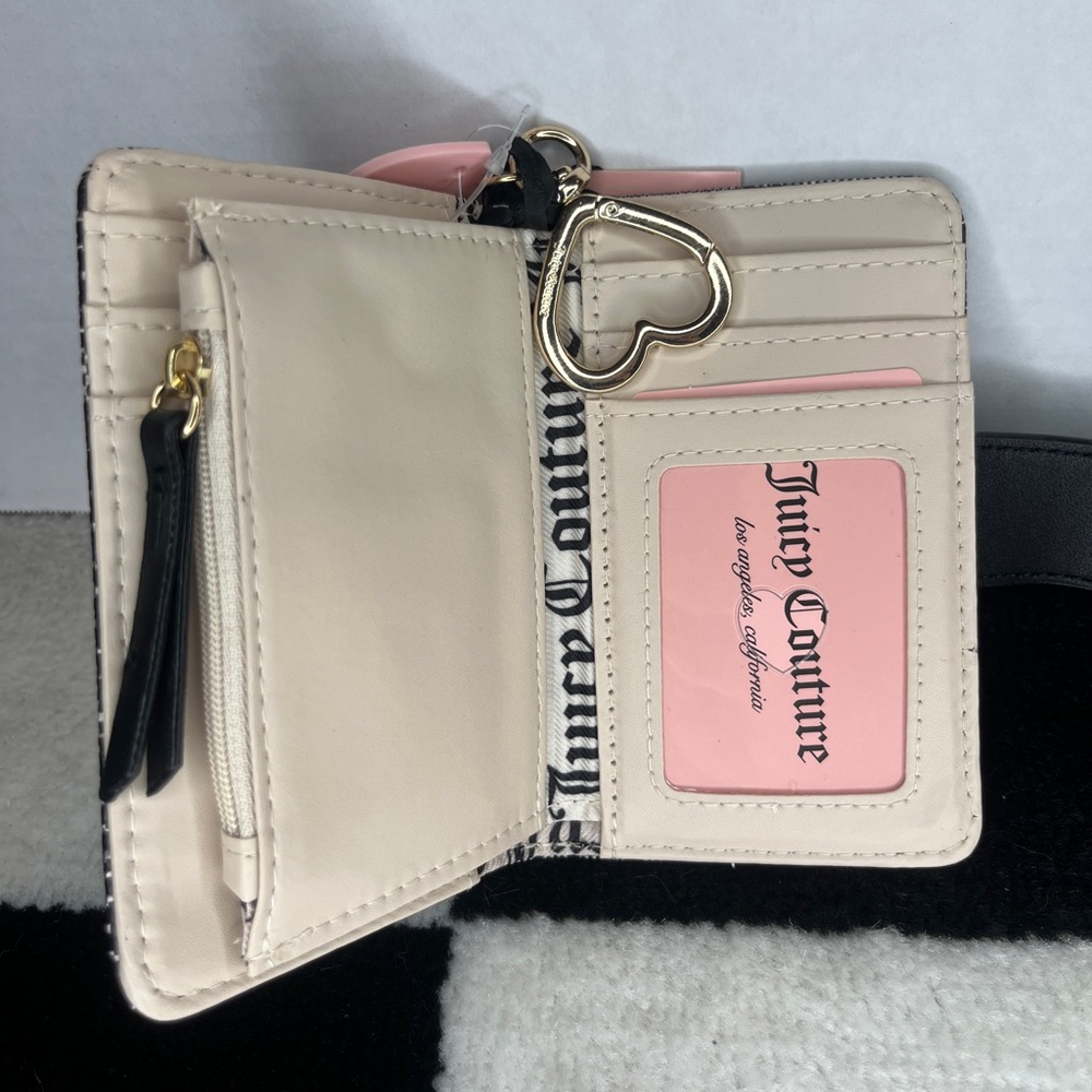 Juicy Couture  MODERN CHIC TAB CARD  WALLET Black Beige Brand New With Tags - Picture 8 of 10